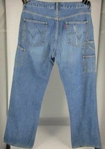 LEVI&#39;S ORIGINAL Classic Rise Carpenter Blue Jeans W36 L32 Cotton Loose Comfort - £28.11 GBP