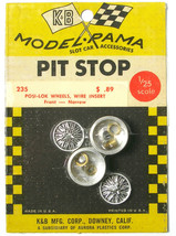 1965 K&amp;B Aurora 1:24 Slot Car Pit Stop Parts POSI-LOK WIRE WHEEL SET 235... - £11.16 GBP