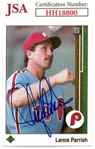 Lance Parrish signed 1989 Upper Deck Baseball On Card Auto #431- JSA #HH18800 (P - £17.24 GBP