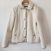 Lauren Ralph Lauren Quilted Jacket Size M Birch Cream Suede Equestrian C... - $40.00