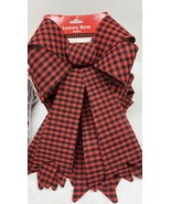 Holiday Red and Black Buffalo Check PVC Bows, 9” X 15”  Lot Of 8 New - €8,51 EUR