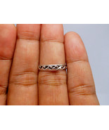 Minimalist Wave Toe Ring 3mm 925 Sterling Silver Oxidized Women Open Rin... - €7,80 EUR