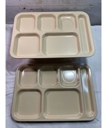 Lot of 2 Beige Arrowhead ARR-141 Melamine Plastic Divided School Lunch T... - £11.39 GBP