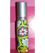 Polymer clay flower Perfume bottle Purse Size  empty NEW - $9.49