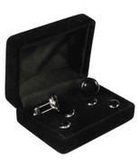 Men&#39;s J.Valintin Tuxedo Shirt Cufflinks Stud Set Black Silver 92565 - $44.81 CAD