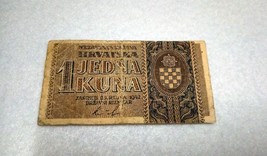 1 kuna NDH banknote Croatia 1942 - £7.81 GBP