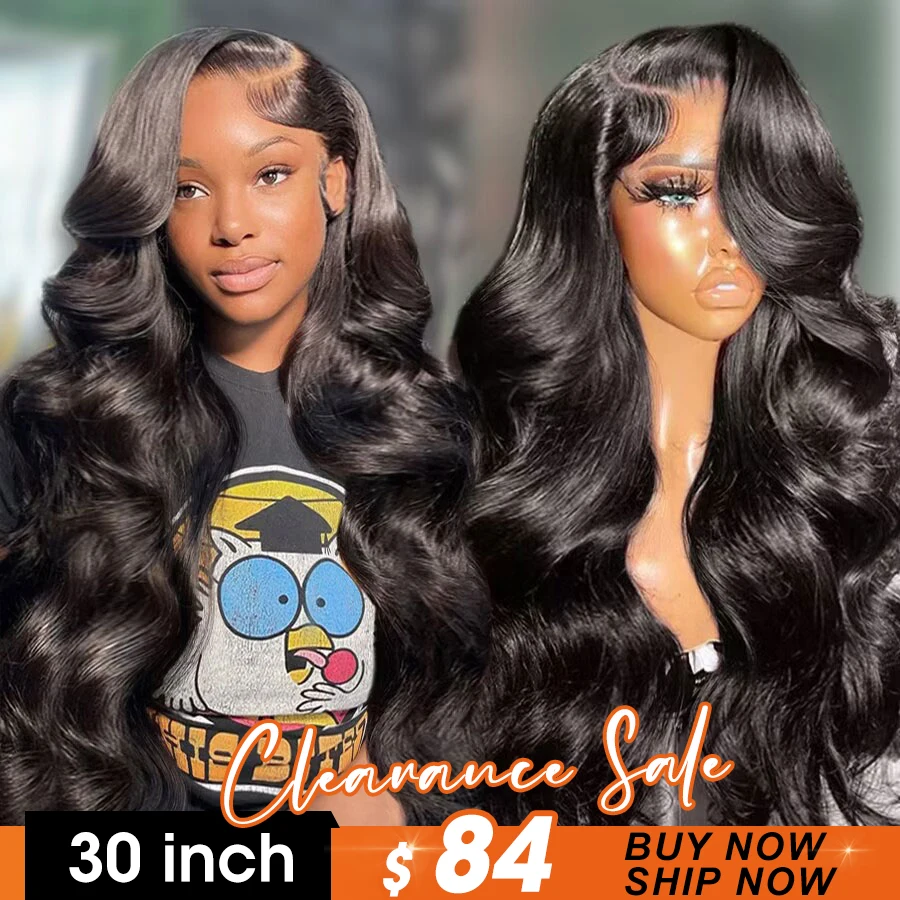 Body Wave Lace Front Wig 13x4 Transparent Lace Frontal Wig Human Hair Gluele - £54.31 GBP+