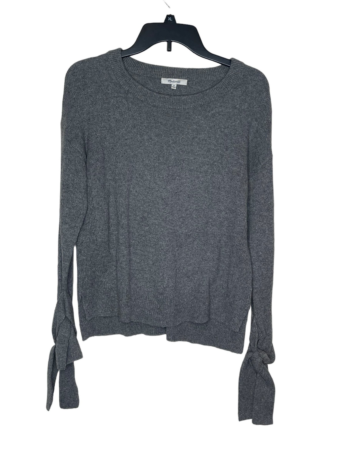 Primary image for Madewell Women's Sweater Tie Cuff Sleeve Pullover Knit Crewneck Gray Size XS