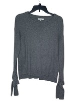 Madewell Women&#39;s Sweater Tie Cuff Sleeve Pullover Knit Crewneck Gray Siz... - £17.12 GBP