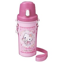 Hello Kitty Water Bottle 600ml with Push-Button Cover from Japan - £13.44 GBP