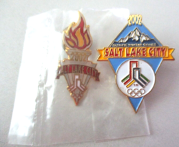2002 SLC Salt Lake City Olympic Winter Games Pins Flame Mountain - £14.86 GBP