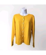 Banana Republic Ladies YELLOW Button Up Sweater Size Large Lightweight P... - $12.19