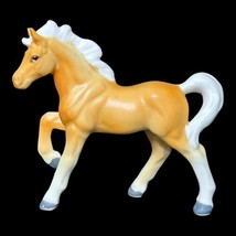 Vintage Tan Cream Ceramic Horse Pony Colt Figurine Small Western Decor White - £21.67 GBP