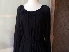 BLACK MAXI Chiffon Dress Long Sleeve Loose Oversized Maternity Dress Gowns NWT image 4