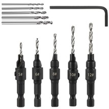 5Pcs Wood Countersink Drill Bit Set Hex Shank Quick Change Counter Sinker Pre - £24.29 GBP