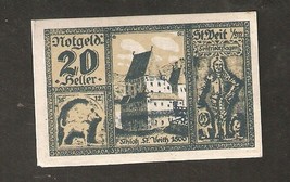 Austria Gutschein d Gemeinde St Veit 20 heller 1920 Austrian Notgeld - £1.57 GBP