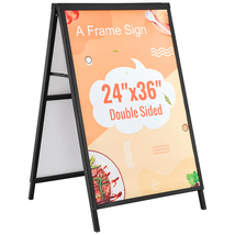 VEVOR A Frame Sidewalk Sign, 24x36 Inch Heavy Duty Slide-in Signboard Ho... - $54.99
