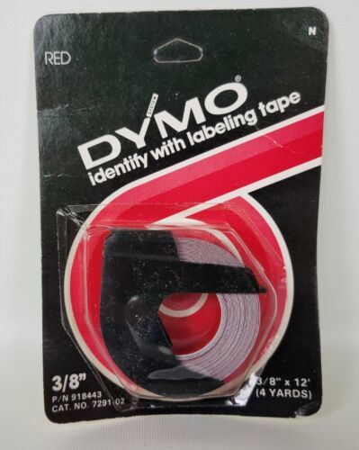Vintage 1974 NOS Dymo Labeling Tape 7291-02 Red 3/8" x 12' - $3.96