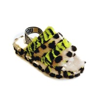 UGG Fluff Yeah Slide Animalia Backstrap Slippers Womens Size 7 Key Lime 1127073 - £41.55 GBP