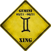 Gemini Zodiac Symbol Xing Novelty Metal Crossing Sign - £13.27 GBP