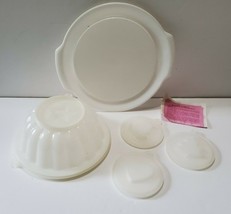 Vintage TUPPERWARE 6 Pc JELLO RING SALAD MOLD SET w/ Instructions Inserts - $22.43 CAD