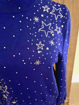 Vtg. St John Evening by Marie Gray Blue Knit Sweater Set Crystal Stars P... - $222.75