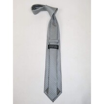 Men's Bergamo New York Tie Satin Silky Feel #Berg-3 Silver Gray Herringbone image 3
