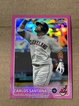 2015 Topps Chrome Pink Refractors #97 Carlos Santana INDIANS - £4.68 GBP