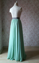 MINT GREEN Maxi Chiffon Skirts Summer Wedding Custom Plus Size Maxi Skirt image 6
