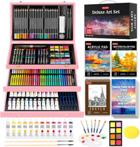 Art Supplies, 192-Pack Deluxe Art Set Drawing Painting Supplies Art Kit with Acr - £45.83 GBP