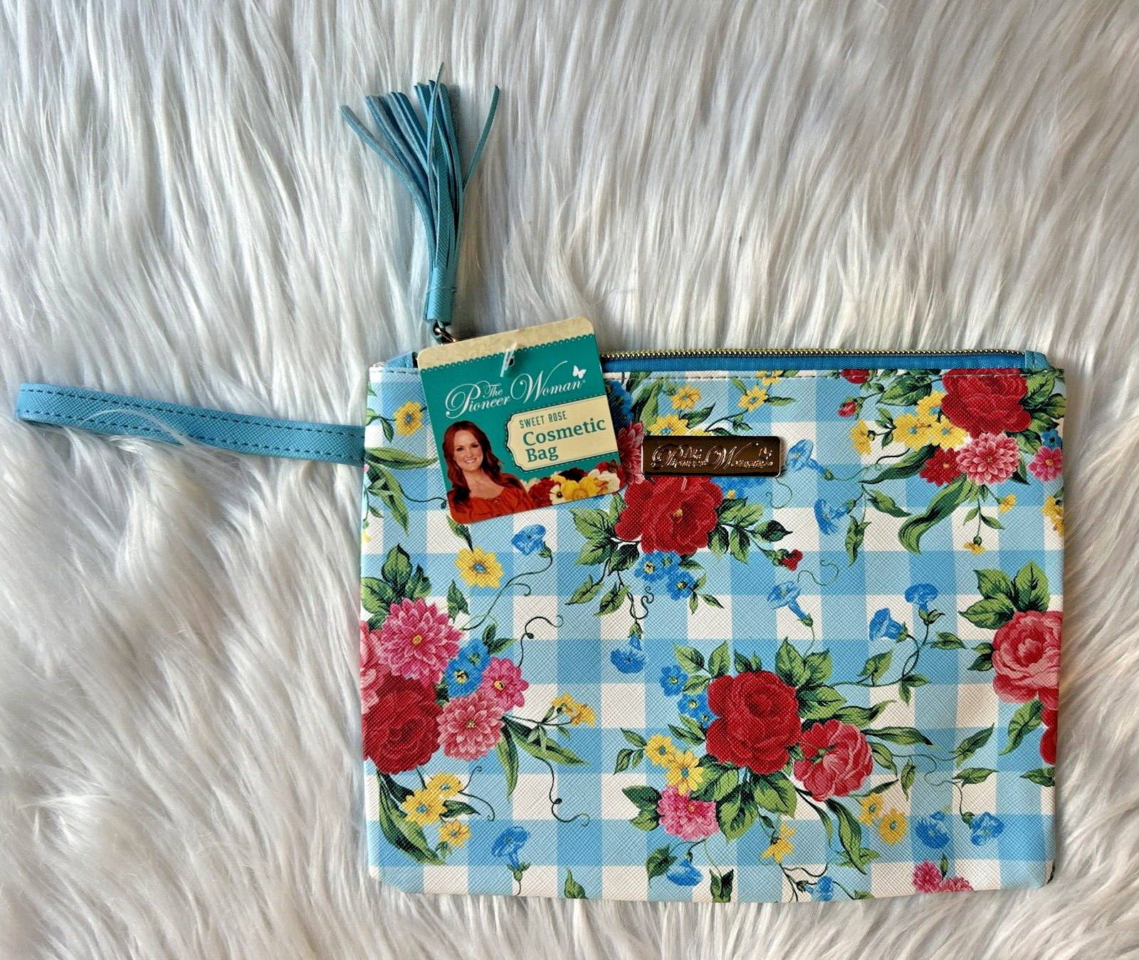 The Pioneer Woman Sweet Rose Cosmetic Bag/Makeup Tote/Wristlet/Travel Wallet-NEW