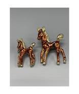 Vintage Horses Horse Pony Brooch Pins Pin Pair Gold -Tone Enamel - $33.43