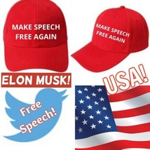 MAKE SPEECH FREE AGAIN Hat ELON MUSK Twitter DONALD TRUMP Cap MAGA Embro... - £12.52 GBP