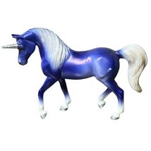 Miniature Breyer Unicorn Horse Figure Purple/Blue &amp; White Fantasy Toy Do... - $6.81