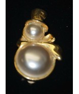 Faceless Snowman Gold Tone w Faux Pearls Jelly Belly Pin Brooch Costume ... - £11.72 GBP