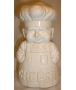 VINTAGE KNOBLER CHEF COOK FIGURINE CHEESE SHAKER WHITE CERAMIC JAPAN - £29.81 GBP