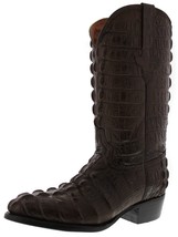 Mens Brown Full Crocodile Tail Pattern Western Cowboy Boots Round Toe - £121.87 GBP