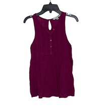 American Eagle Sleeveless 1/2 Button Tank Top Blouse Size XS Maroon Womens - £8.90 GBP