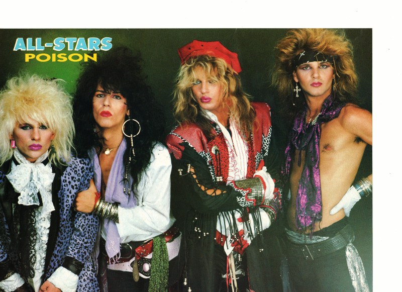 Bret Michaels teen magazine pinup clipping shirtless Poison band red hat - $3.50