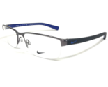 Nike Eyeglasses Frames 8098 078 Black Gray Blue Rectangular Full Rim 56-... - £149.77 GBP