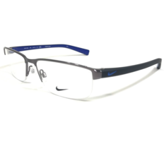 Nike Eyeglasses Frames 8098 078 Black Gray Blue Rectangular Full Rim 56-16-140 - $186.79