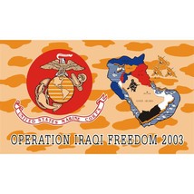 U.S.M.C. Operation Iraqi Freedom 2003 Flag with Grommets 3ft x 5ft - £11.41 GBP