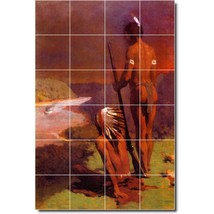 Thomas Anschutz Native Americans Painting Ceramic Tile Mural BTZ00264 - £191.84 GBP+