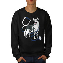 Wellcoda Vet Doctor Husky Mens Sweatshirt, Dog Happy Casual Pullover Jumper - £23.52 GBP+