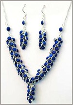 Necklace and earring set made with Silver and Lapir - $79.15