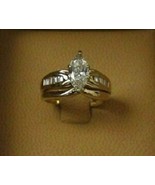 Marquise Baguette 1.5Ct Simulated Diamond 14k Gold Plated Engagement Bri... - $109.26