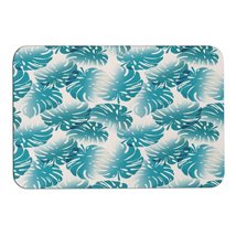Mondxflaur Palm Leaf Non Slip Bathroom Mat for Shower Quick Dry Diatom Mud Rugs - £15.41 GBP