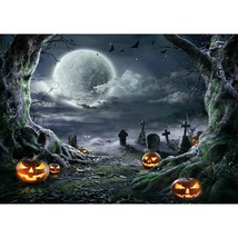 Halloween Backdrop For Photography Horror Night Background Scary Kin Moon Backdr - £40.78 GBP