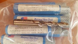 NEW National Twist Drill Lot of 9 End Mills 2 Flute  5/16&quot; dia x 3/8 x 3... - £108.08 GBP