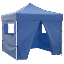 Outdoor Garden Large Blue Foldable Party Wedding Festival Tent Marquee 4 Walls - £192.18 GBP
